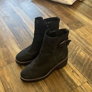 Blondo Black Ankle Boots with Buckle Detail